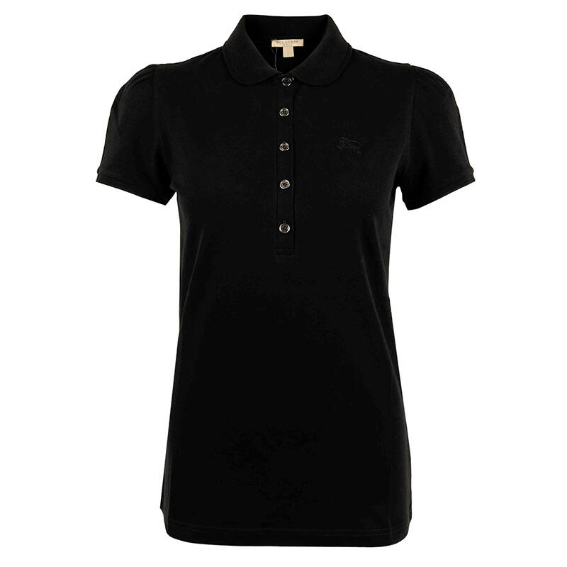 burberry巴宝莉博柏利女士棉时尚短袖polo衫t恤 黑色3812823/38128231