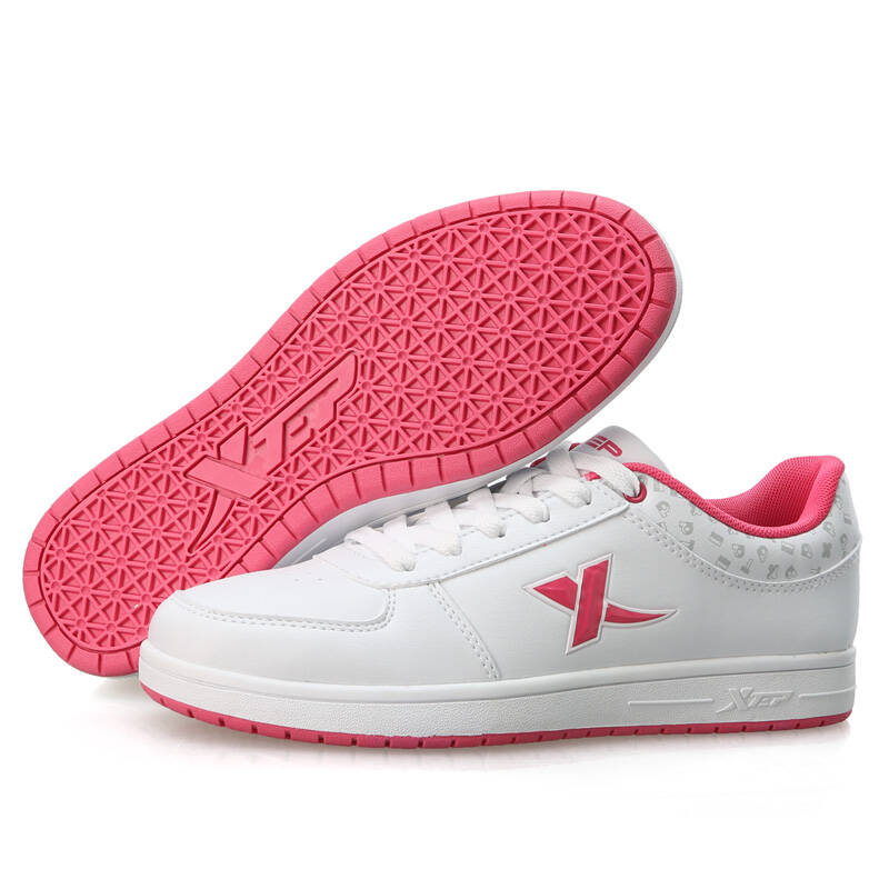 特步(xtep)女士时尚旅游复古休闲运动板鞋 985118319766白红38