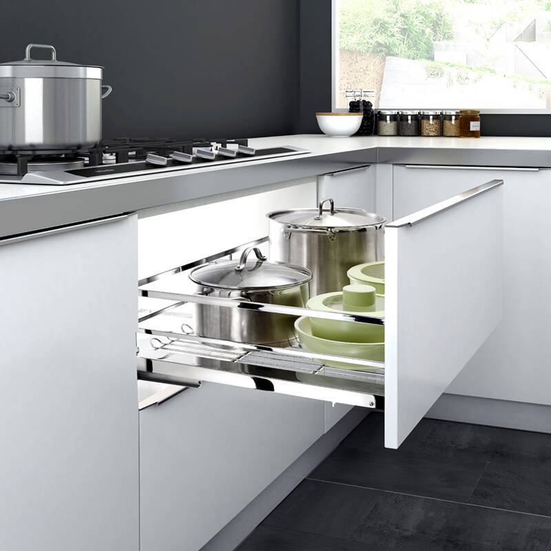 higold/悍高 黑钻304不锈钢厨房橱柜拉篮 阻尼导轨 800柜体套装(配