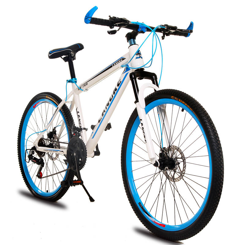 狼客langke自行车21/24速26寸双碟刹变速山地车男女式学生公路休闲