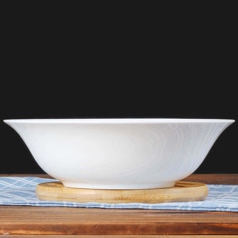 骨瓷餐具饭碗面碗纯白陶瓷碗盘碟菜盘鱼盘diy自由选购 9英寸斗碗