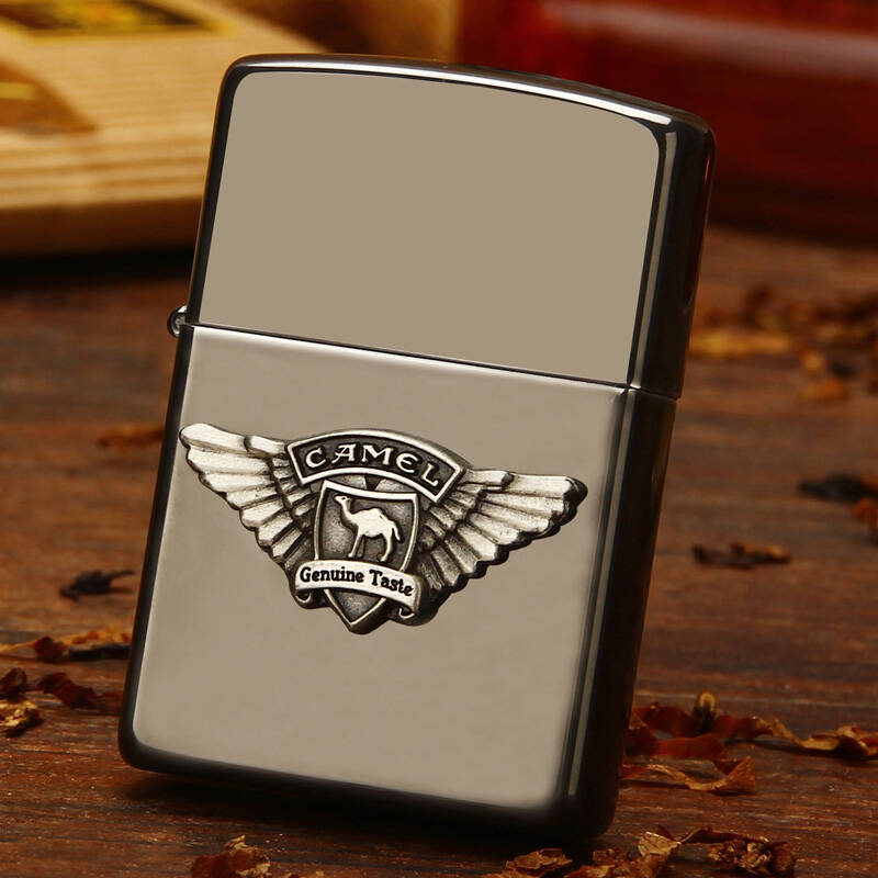 zippo打火机wl0998 camel骆驼小翅午夜铬贴章1996年产