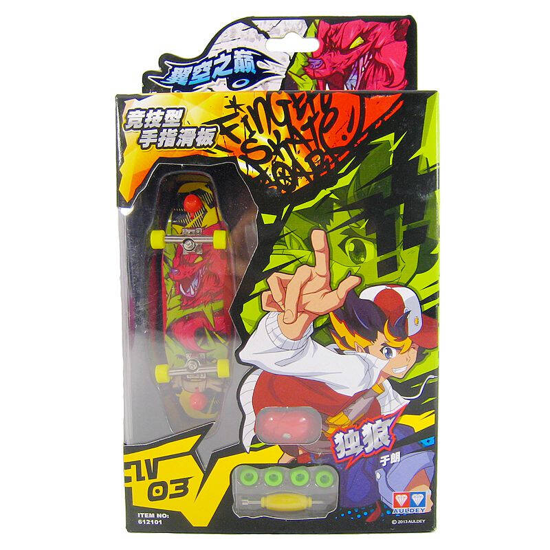 奥迪双钻翼空之巅 手指滑板玩具 滑板套装 竞技型 612101独狼