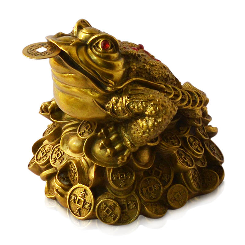 天祥缘 铜金蟾摆件家居装饰蟾蜍工艺品摆设公司开业礼品 小号三脚金蟾