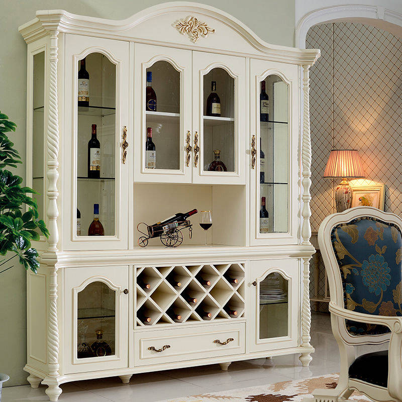 菲艺轩酒柜 欧式实木四门酒柜美式客厅储物装饰柜家具 四门酒柜