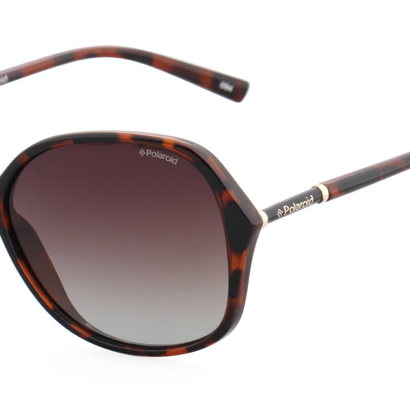 polaroid 宝丽来 女款玳瑁色镜框茶色渐变偏光镜片眼镜太阳镜 pld