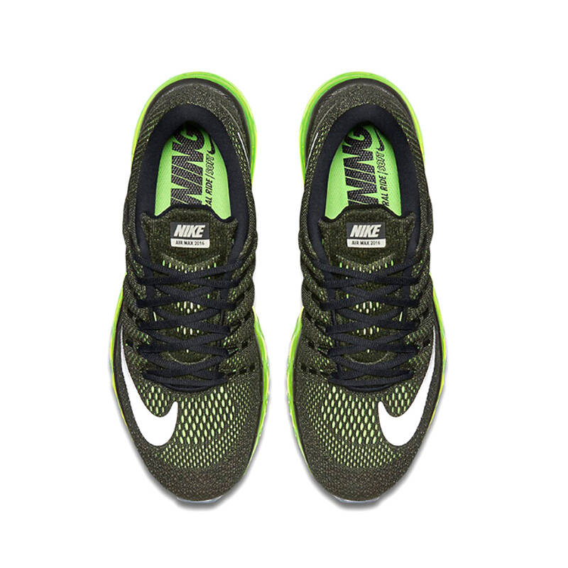 耐克男鞋2016夏秋季新款air max全掌气垫飞线运动跑步鞋806771-013 黑