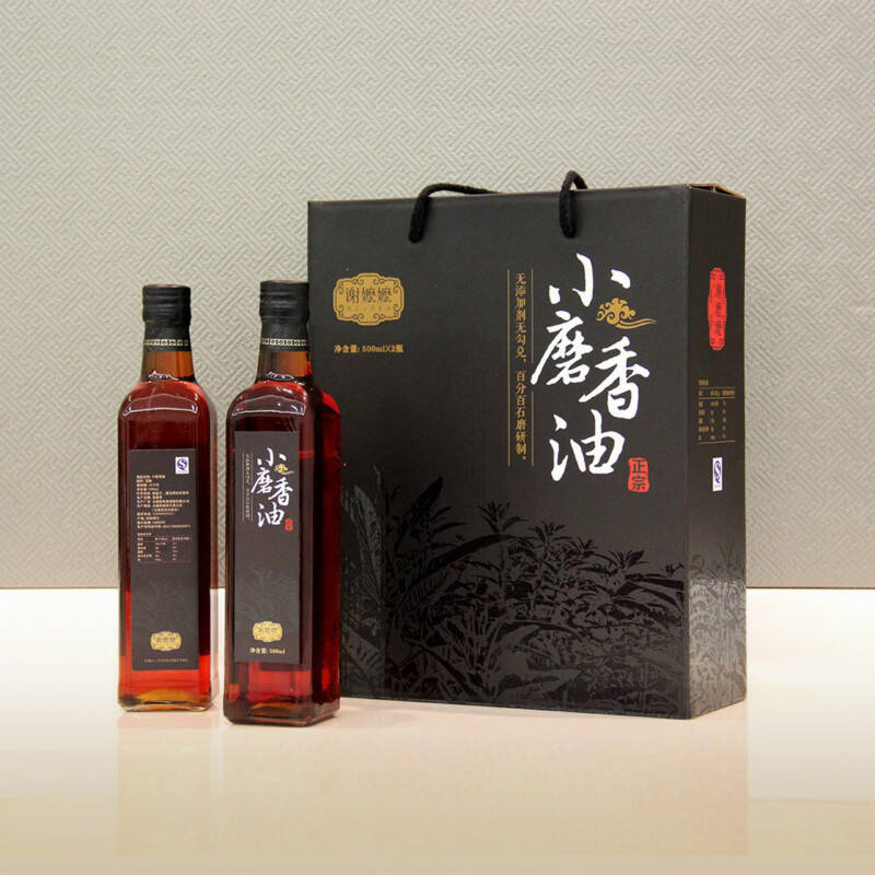 【潮农时代】温江谢嬷嬷小磨香油食用油芝麻油礼盒500ml*2 石磨香油