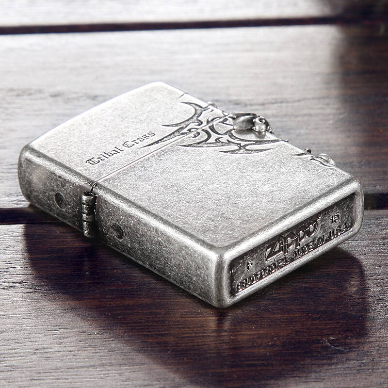 zippo打火机古银侧面圣天使十字架