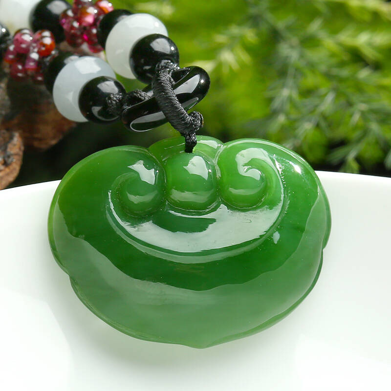 荔尚珠宝和田玉碧玉如意吊坠 挂件 jdabx4700