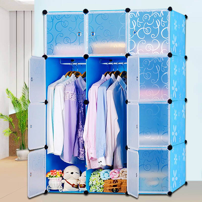 百魅 加大容量简易衣柜成人钢架加固树脂折叠塑料组合衣物收纳柜家庭