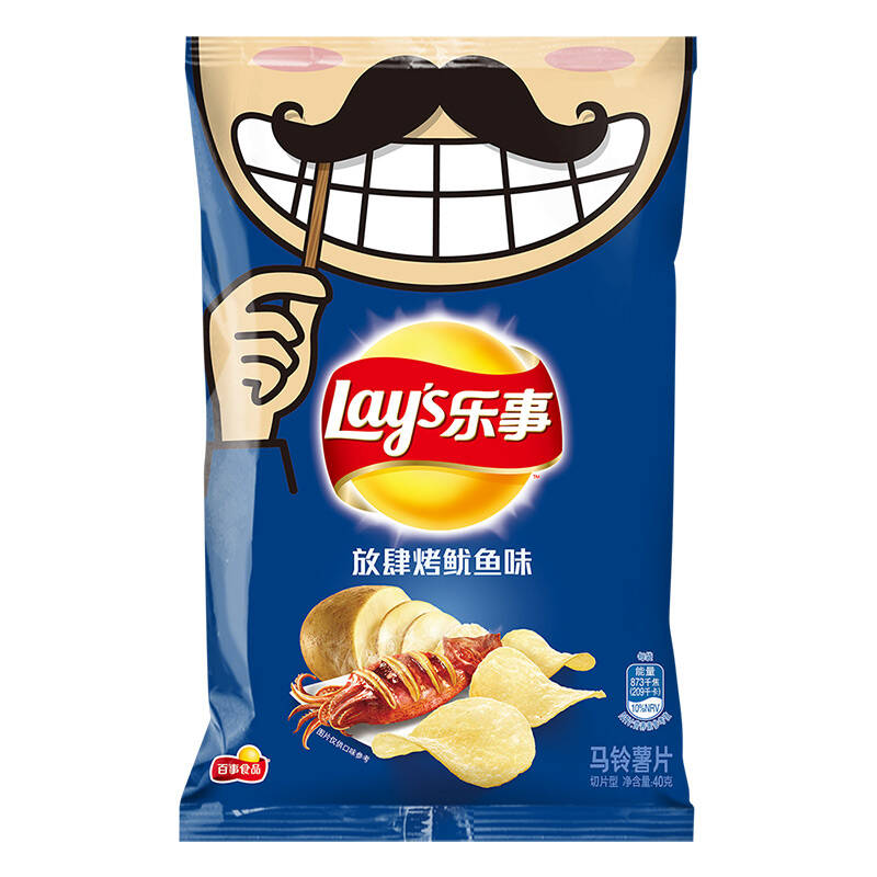 乐事(lays)薯片 放肆烤鱿鱼味 40g(新老包装随机发货)