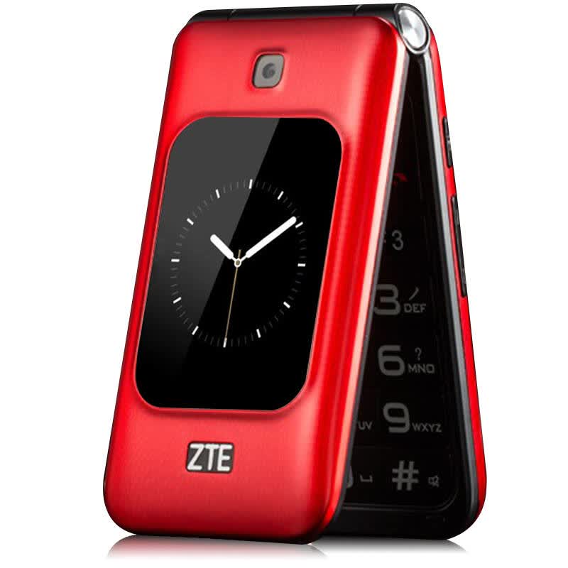 京东配送 中兴(zte)v88 移动/联通2g 翻盖男女款老人手机 红色