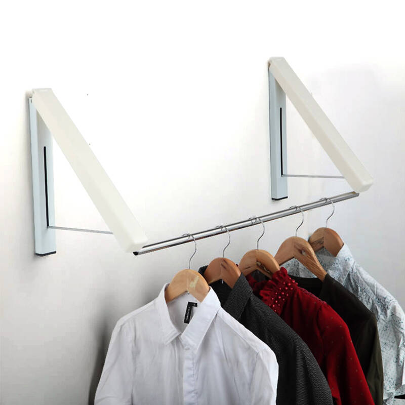 不锈钢可收缩折叠墙壁挂衣架 隐形晾衣架 2个装 衣架