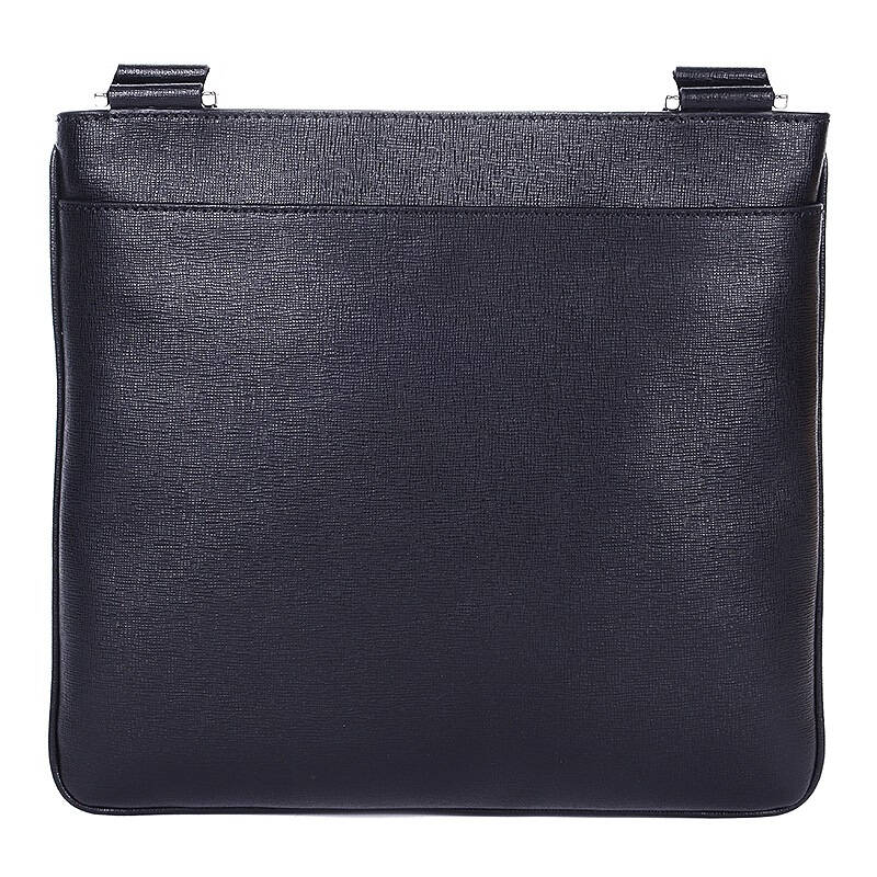 fendi 芬迪 男士黑色真皮logo标志单肩斜挎包 7va357 p3d f0gxn