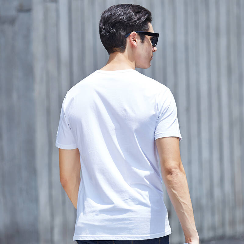 拓路者全棉男士短袖t恤男纯棉吉普印花半截袖体恤衫韩版时尚休闲t桖