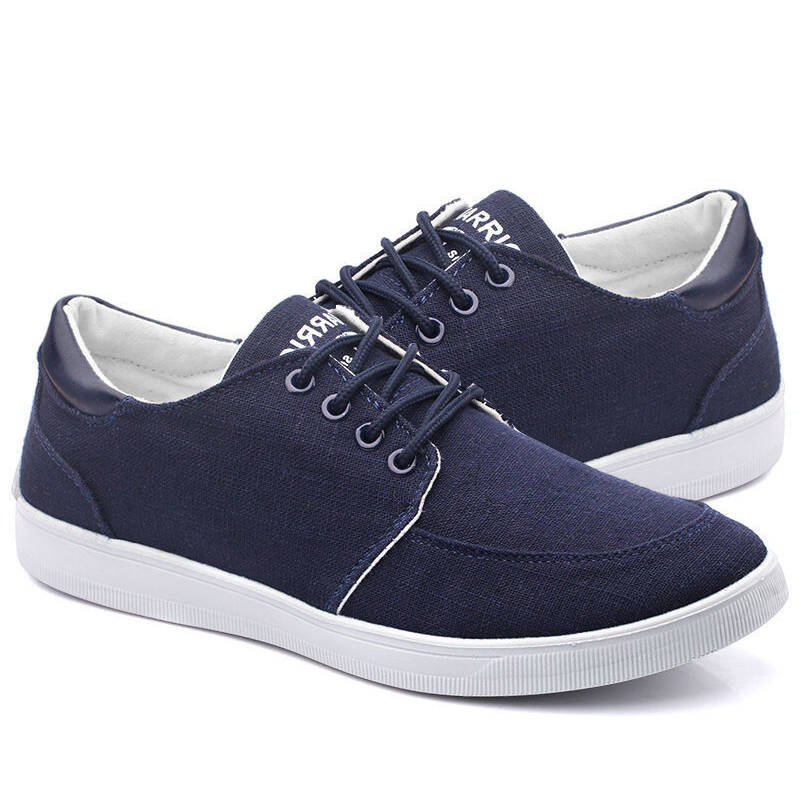 回力秋冬季帆布鞋男士透气布鞋休闲鞋潮鞋板鞋低帮鞋系带男鞋子 藏青