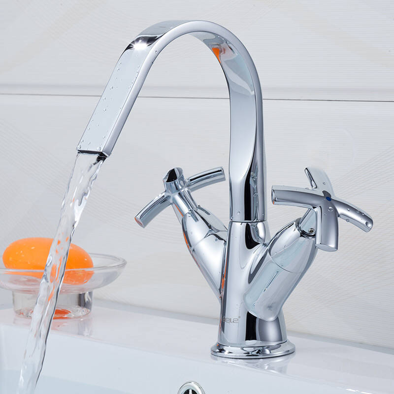 贝乐卫浴(ballee) 3208 双把手 全铜面盆龙头 冷热水龙头 瀑布出水