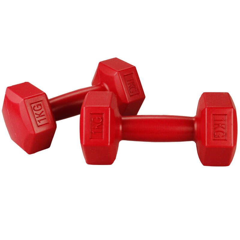 鸿晟hocen 男女款健身手铃新型环保灌沙哑铃1kg 红色 单只