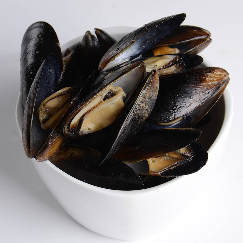 蓝雪 熟冻智利蒜香味紫贻贝 450g 45-70只 盒装 自营海鲜水产