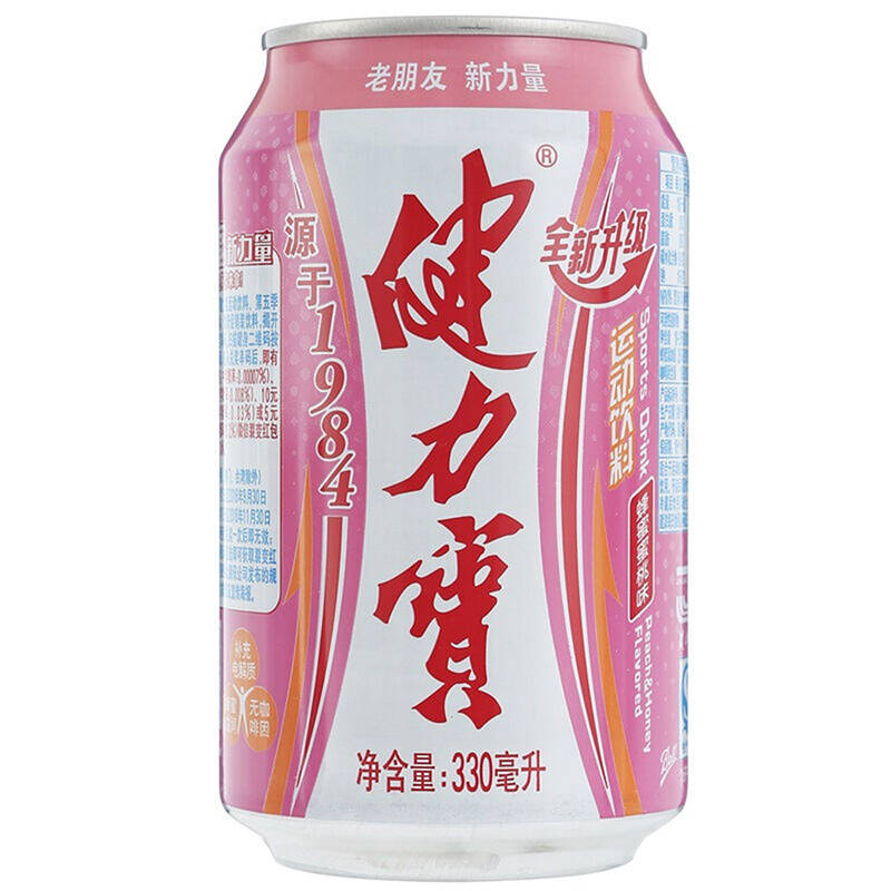 【京東超市】健力寶 運動飲料蜜桃味330ml*24罐