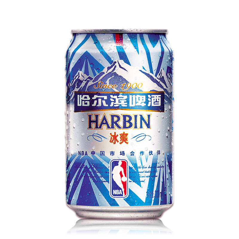 【京东超市】哈尔滨(harbin)冰爽啤酒 330ml*4*6听 整箱装