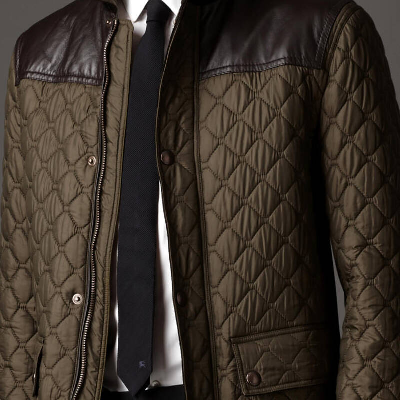 巴宝莉(burberry) 男士拼皮军事绗缝野战夹克外套39016651 xs