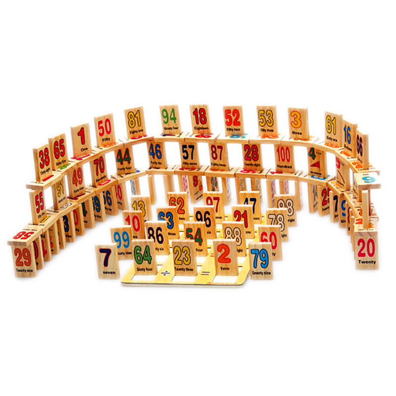 幼教多米诺骨牌110片 儿童益智早教木制玩具 my-0931