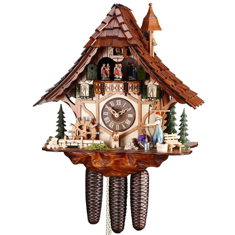 百年经典 德国黑森林布谷鸟钟咕咕钟t3727 棕色