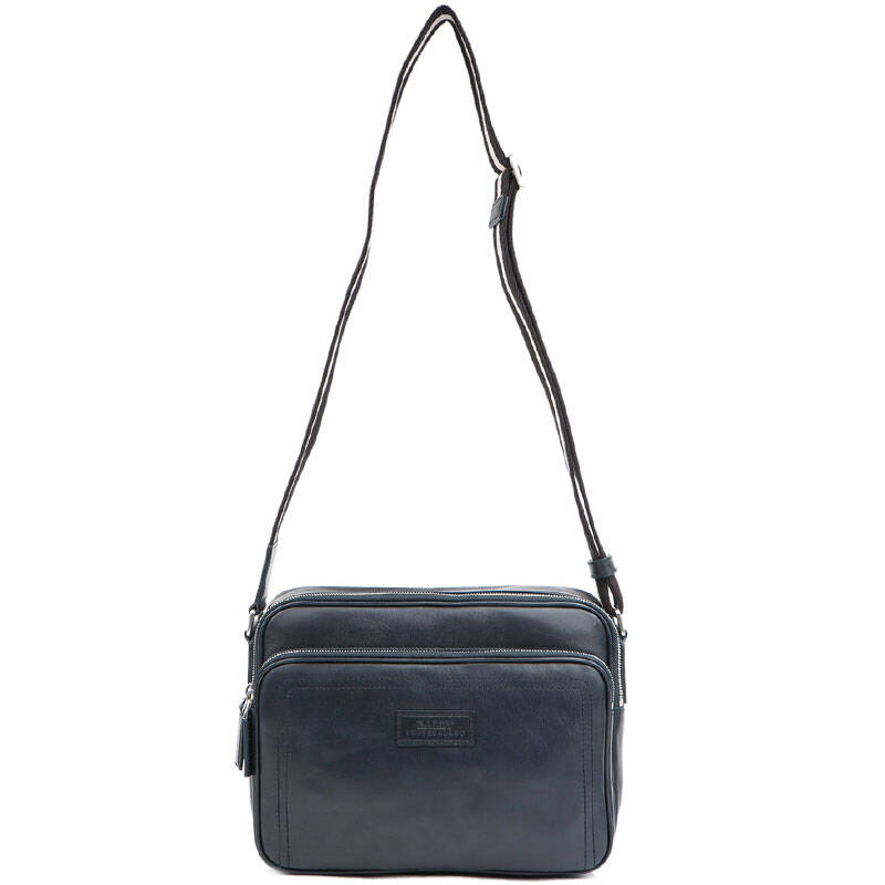 bally 巴利 男士深蓝色牛皮单肩斜挎包 traipse/507