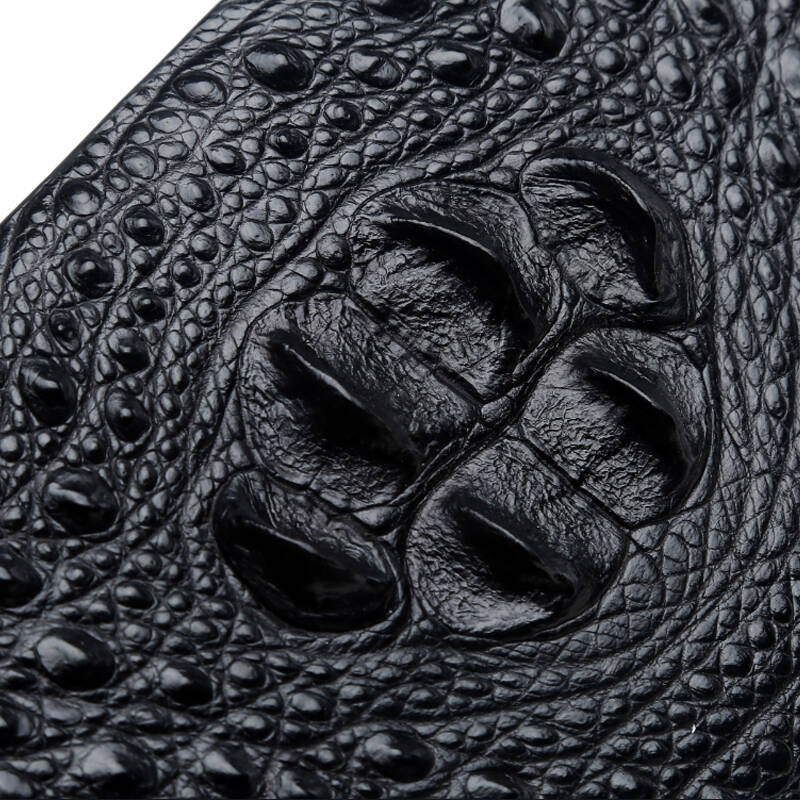 v.brown鳄鱼皮男士手包商务休闲钱包男 黑色头部 鳄鱼皮手包