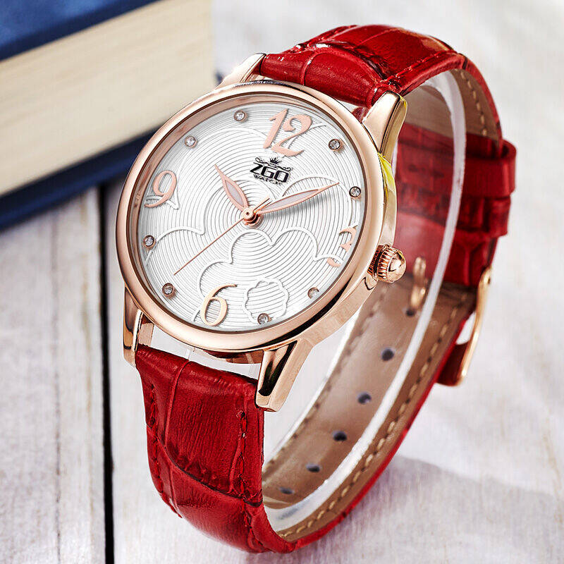 正港(zgo)手表 女士电子石英表 女生时尚手表 夜光简约复古皮革女表