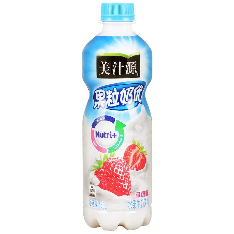 美汁源 果粒奶优 草莓味 450g*15瓶 整箱