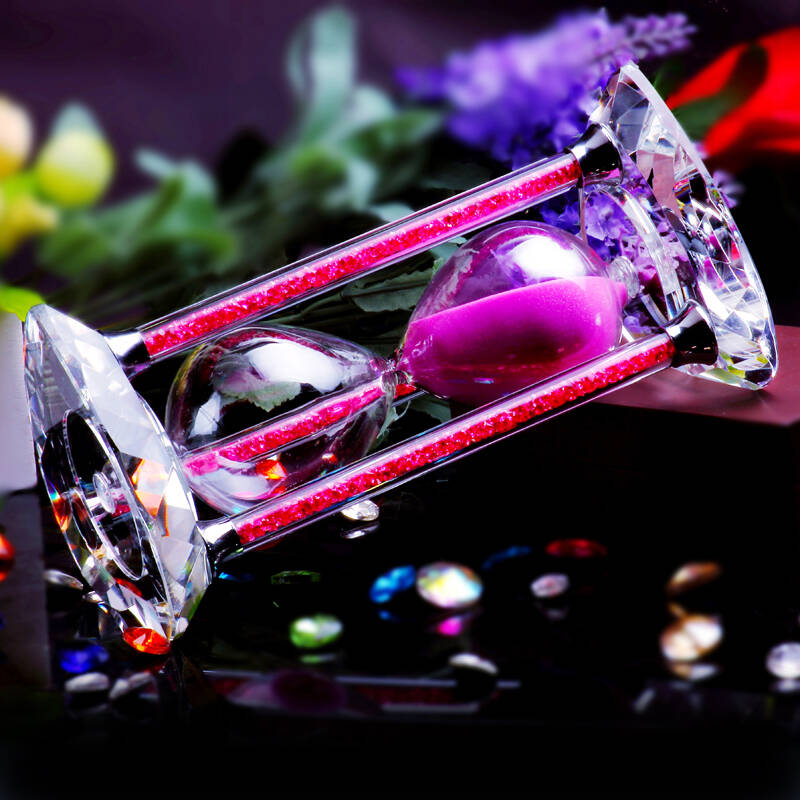 【京东自营仓配送】30分钟水晶礼物亮钻石沙漏 送女朋友老师老婆男女