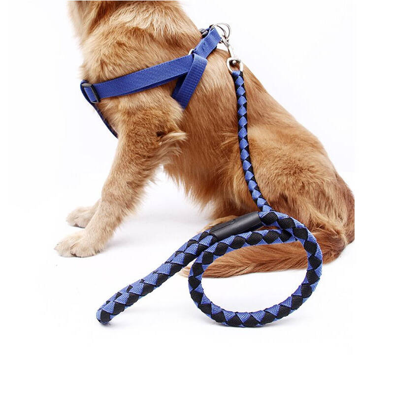 狗胸背套装中型犬大型犬用金毛萨摩边牧等狗链子狗绳子 军绿色胸背带