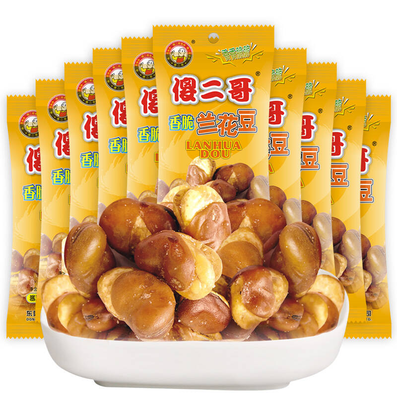 傻二哥 兰花豆(酱汁牛肉味)35g**10包