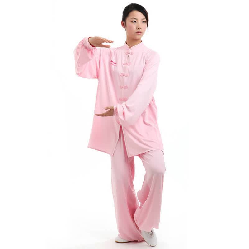 lining李宁太极服 adhh002春秋女款太极拳服装 练功服 晨练服 表演服