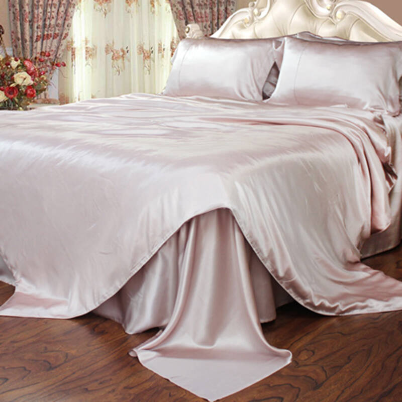 丝若水 纯真丝床单 100%桑蚕丝整幅无接缝加厚双人丝绸床单 丁香色