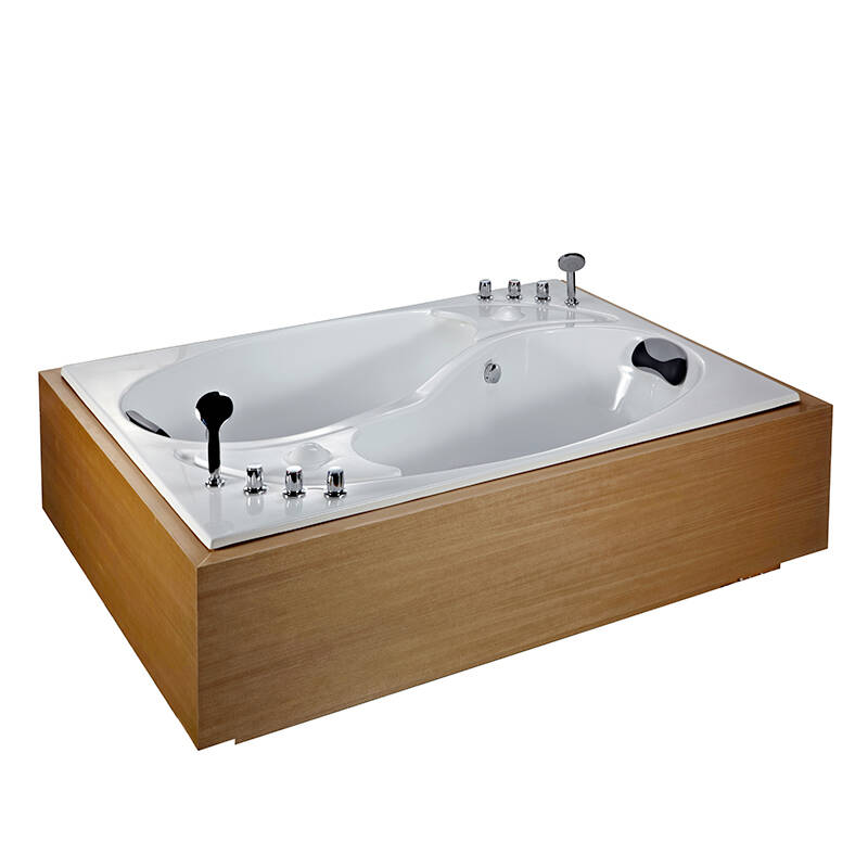 尚雷仕 双人鸳鸯按摩浴缸冲浪恒温加热亚克力 5c027 简约实用 龙头五