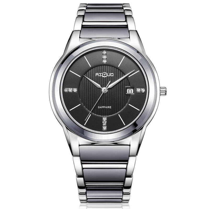 艾诺(艾诺)手表石英表 男士手表 全钢带 防水表 蓝宝石7040gh 精钢