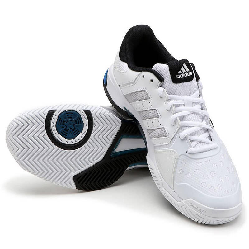 adidas男款竞技表现系列网球鞋 af6780 亮白/暗银金属/1号黑色75(41)