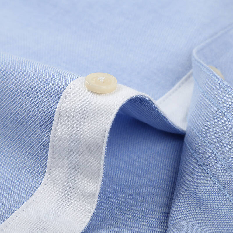 南极人短袖衬衫男士夏季水洗免烫休闲纯色牛津纺短袖衬衣 浅蓝 41