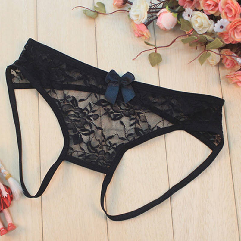 私尚情趣内衣 女士透明网纱开档内裤 均码