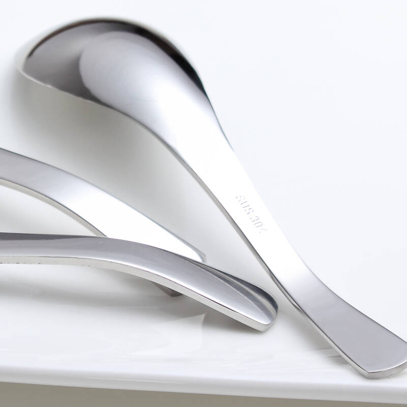 国风304不锈钢汤匙圆底匙 大中小号3款任选 女生中号勺子