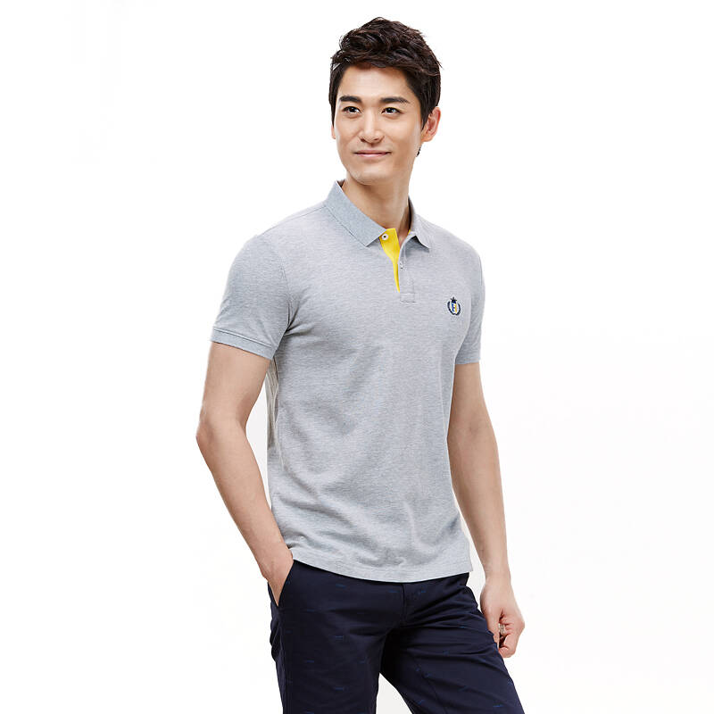 海澜之家/heilan home2016夏季新品男polo领短袖t恤hntbd2a013y 浅灰