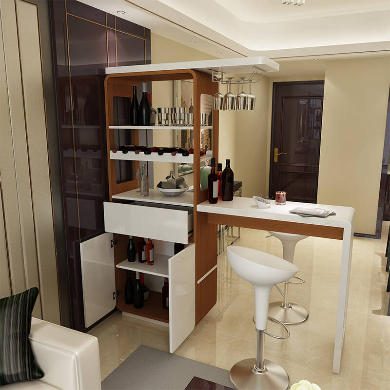 甄艾佳 简约玄关门厅间厅柜 隔断装饰屏风现代客厅烤漆酒柜吧台 1.