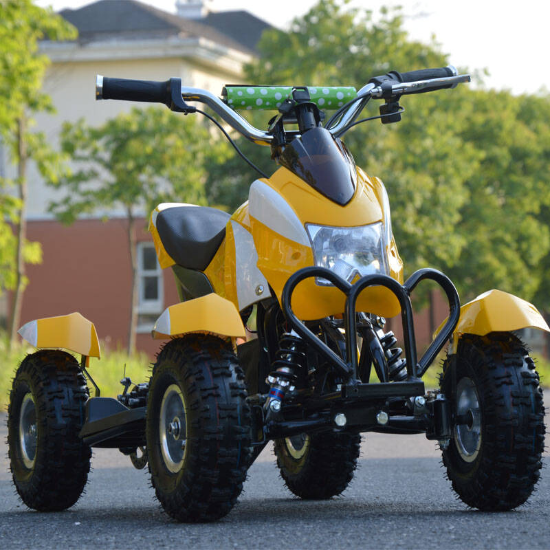 艾璐歌 迷你摩托车 四轮沙滩车 小四轮宝马带灯款 黄白色 充电电动款