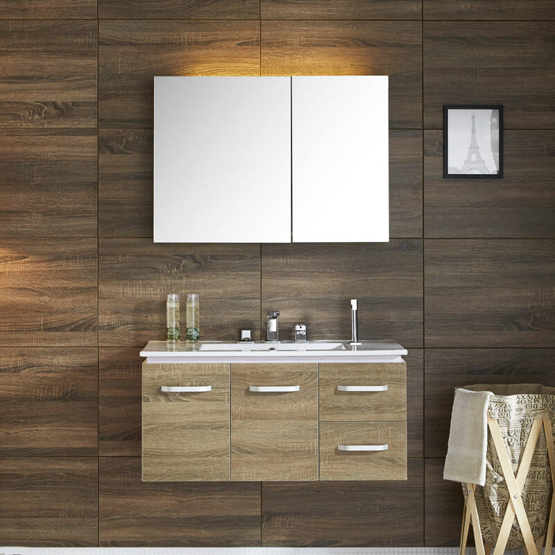 白色恋人浴室柜组合洗脸盆洗手盆柜组合卫浴柜 90一体花洒款