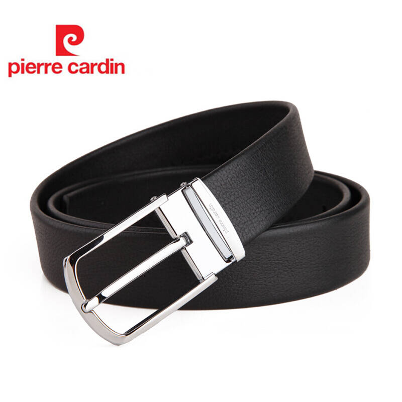 皮尔卡丹pierre cardin 头层牛皮 男士时尚商务真皮皮带 男式休闲整张