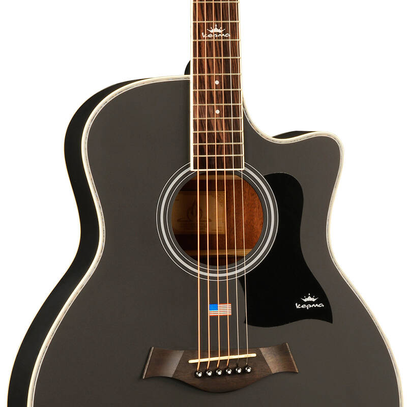 京东配送 kepma 卡马41寸 初学入门 弹唱乐器 民谣木缺角吉他 a1c黑色